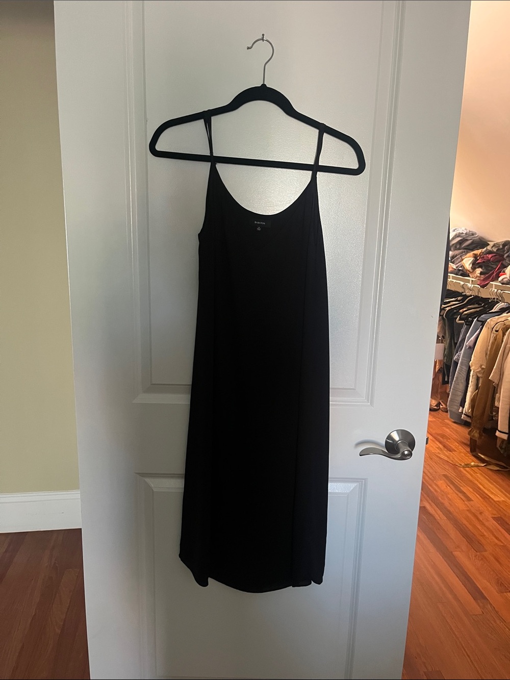 Babaton XS black slip midi dress